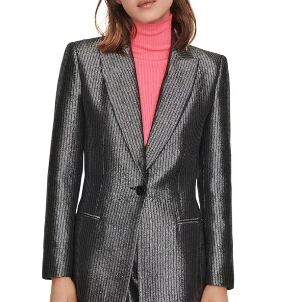 Maje Silver Blazer With Structured Silhouette - image 4